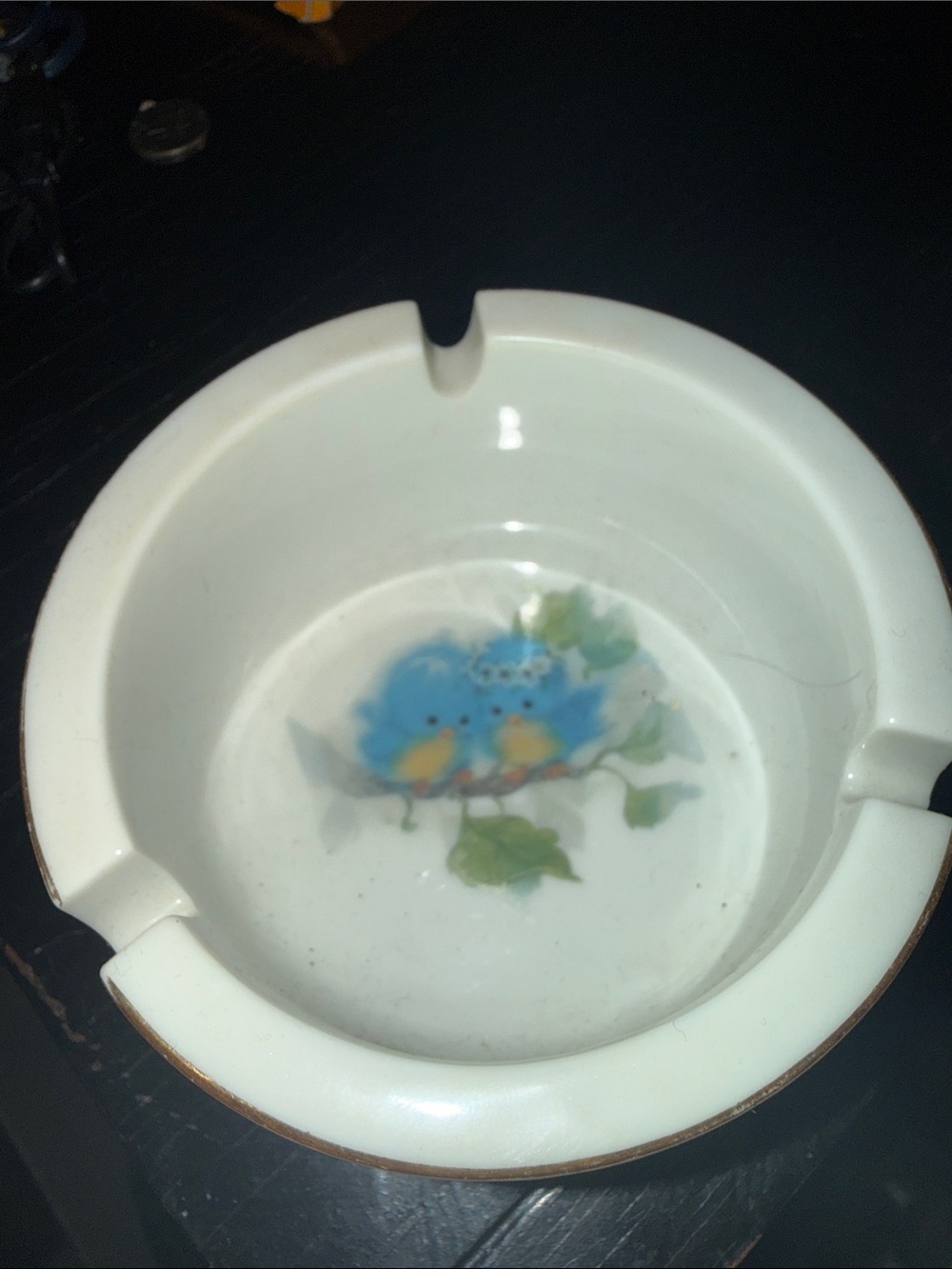 Designers Collection Fine Porcelain Bluebird Ashtray!! (Vintage)